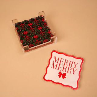 A Merry Moment Table Talk Acrylic Coaster Set - Boutique Bella BellaChristmas