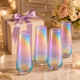 Iridescent Luster Pearl Radiance Set Premium Barware Gift Elegant Drinkware Collection