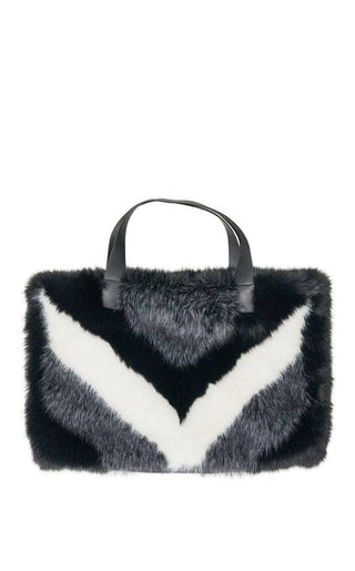 CONFIDANTE-GRAYMULTI FAUX FUR HANDBAG