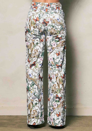 Vintage Bloom Leopard Wide Leg Denim