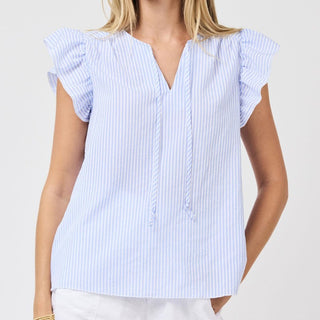 Lydia Top in Blue & White