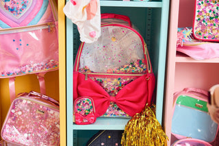 'Audrey' Bow & Jewels Confetti Clear Backpack