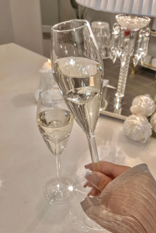 100 Carat Diamond Champagne Flutes Crystal Shaped Inside Wedding Toast Glass Set Of 2 7 Oz Cocktail