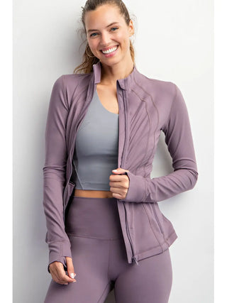 Mulberry Yoga Fitted Zip-Up Jacket