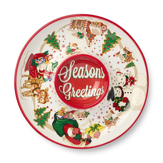 Santa's Retro Christmas Chip and Dip 13.75in