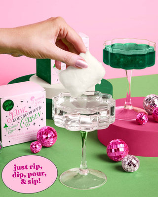 Pink Green Glitter Drink Bombs | cotton candy drink bomb
