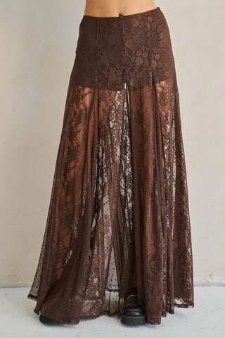 Ethereal Lace Front-Slit Maxi