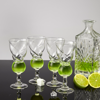 Absinthe Glasses Set Of 6 3OZ By Post Dinner Drinks Swiss Bulb Shape Tasting Glasses