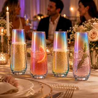 Iridescent Luster Pearl Radiance Set Premium Barware Gift Elegant Drinkware Collection
