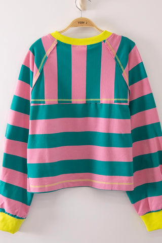 Coastal Candy Stripe Cropped Top