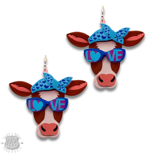 Acrylic cow head earring, last call - Boutique Bella BellaEarrings