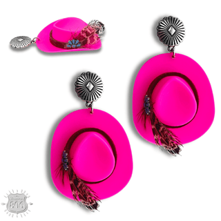 Acrylic cowboy hat earring - LC - Boutique Bella BellaEarrings