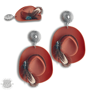 Acrylic cowboy hat earring - LC - Boutique Bella BellaEarrings