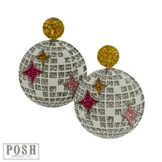 Acrylic disco ball earring - Boutique Bella BellaEarrings