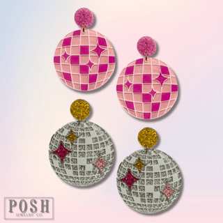 Acrylic disco ball earring - Boutique Bella BellaEarrings