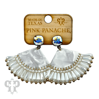 Acrylic fan earring with Austrian crystal - LC - Boutique Bella BellaEarrings