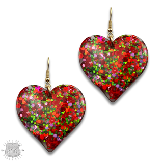 Acrylic glitter heart earring - Boutique Bella BellaEarrings