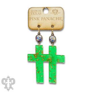Acrylic neon cross earring with Austrian crystal - LC - Boutique Bella BellaEarrings