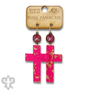 Acrylic neon cross earring with Austrian crystal - LC - Boutique Bella BellaEarrings