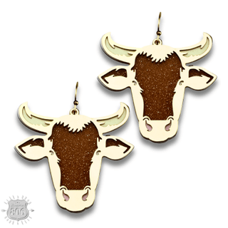 Acrylic steer head earring, last call - Boutique Bella BellaEarrings