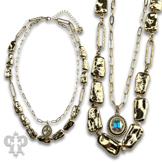 Acrylic stick pearl and crystal necklace - Boutique Bella BellaNecklaces