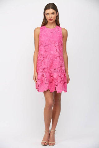 FLORAL EYELET BOW-BACK MINI DRESS