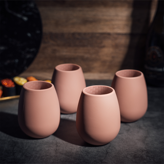 Unbreakable Silicone Stemless Wine Glassware Set Of 4 Reusable Shatterproof Tumbler Drinkware For Wi