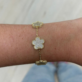 Adeline Clover Pave Bracelet - Boutique Bella BellaBracelet