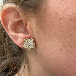Adeline Clover Pave Stud - Boutique Bella BellaBracelet
