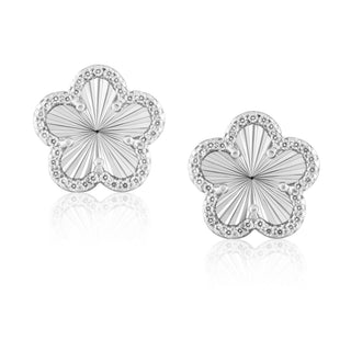 Adeline Pave Outline Clover Studs - Boutique Bella BellaEarring