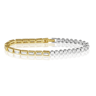 Adrian Two-Tone Bezel Tennis Bracelet - Boutique Bella BellaBracelet