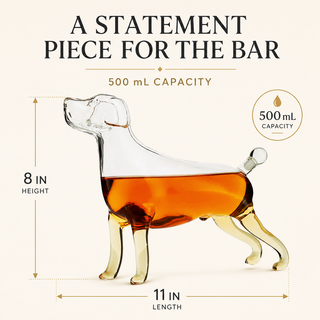 Dog Whiskey And Wine Decanter Premium Barware Gift Elegant Drinkware Collection