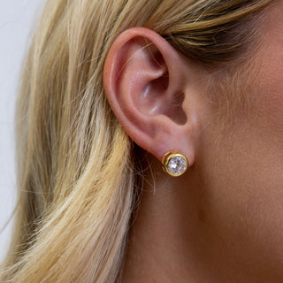 Alaina Bezel Studs - Boutique Bella BellaEarring