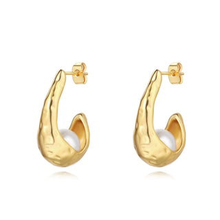Alani Pearl Hoop - Boutique Bella BellaEarring