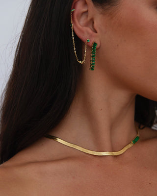 Alessia Emerald CZ Drop Earring - Boutique Bella BellaEarrings