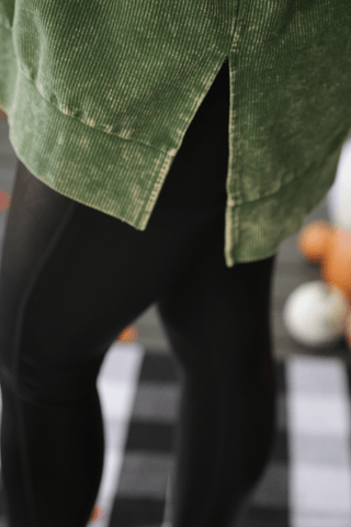 Alexis Corded Vintage Pullover - Olive - Boutique Bella BellaSweatshirt