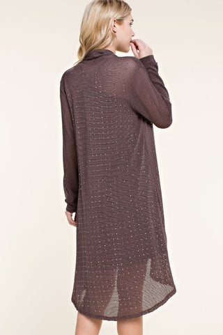 All That Shimmers Long Cardigan - Brown - Boutique Bella BellaCardigan