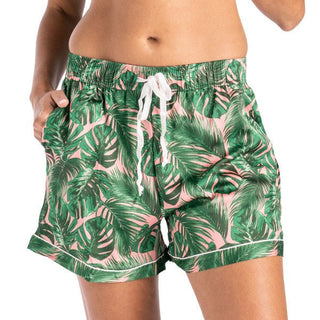 Aloha Bed Satin Pajama Shorts - Boutique Bella Bellapajama set