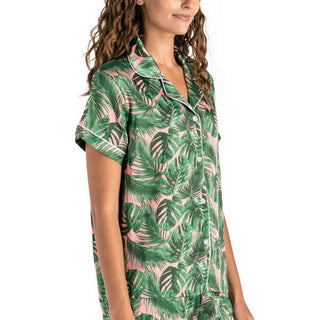 Aloha Bed Satin Pajama Top - Boutique Bella Bellapajama set