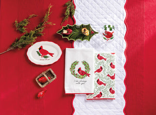 Always With You Cardinal Pom Towel - Boutique Bella BellaChristmas Kitchen Towel
