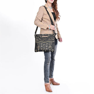 American Darling Black Patent Western Tote Bag - Boutique Bella BellaHandbag