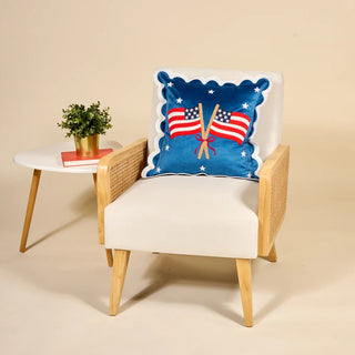 American Flags Scalloped Square Throw Pillow - Boutique Bella BellaThrow Pillow