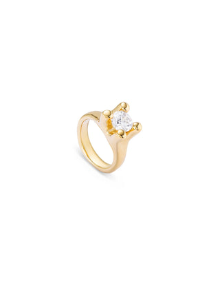 Anima - Gold Ring with White Cubic Zirconia - Boutique Bella BellaRing