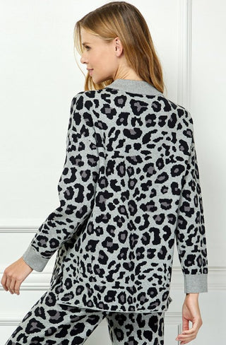 Animal Print Lounge Sweater - Boutique Bella Bellalounge top