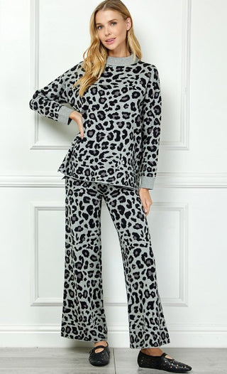 Animal Print Sweater Lounge Pants - Boutique Bella BellaLounge Pants