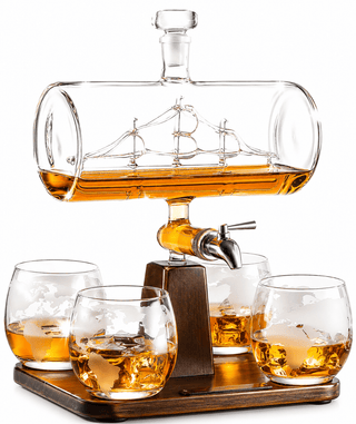 Antique Ship Decanter Set Premium Barware Gift Elegant Drinkware Collection - Boutique Bella BellaDecanter Sets