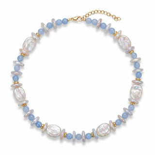 Aquamarine & Pearl Necklace - Boutique Bella BellaNecklace