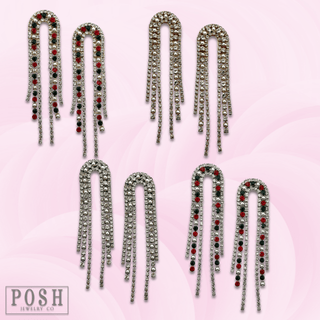 Arched rhinestone fringe earring - LC - Boutique Bella BellaEarrings