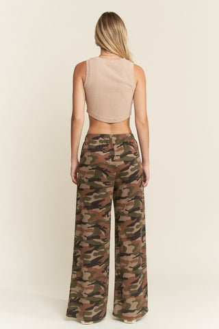 Army Camo Wide Leg Pants - Boutique Bella BellaPants