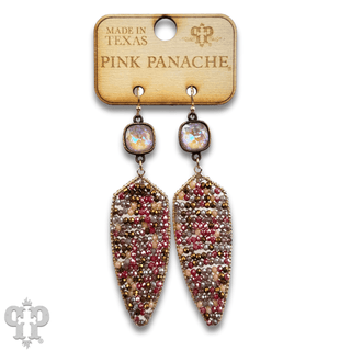 Arrow shape seed bead earring with Austrian crystal - Boutique Bella BellaEarrings
